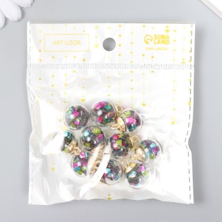 Suspension decorative for creativity glass "Ball - squares" d = 1.6 cm 2.1x1.6 cm-3