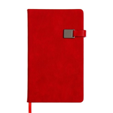 Diary of a low -up A5, 136 Premier sheets, solid cover, artificial leather, lies, magnetic refuge, beige block 70 g/m2, red-1