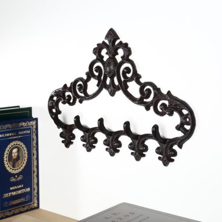 Decorative metal hooks "Medallion with patterns" 23x32x4.5 cm-1