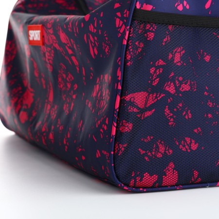 Sports bag, textura, average size, blue/pink color-5