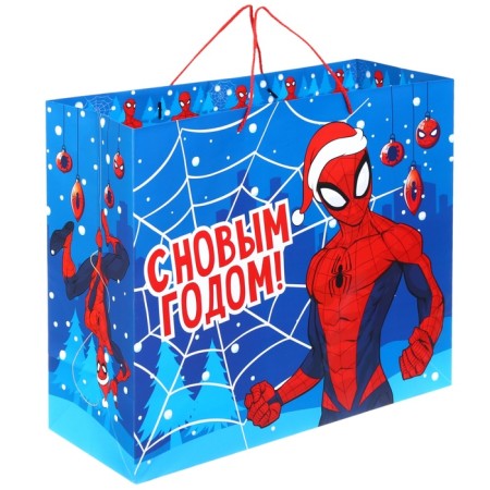 New Year. Gift package, 40x49x19 cm, packaging, spider-man-2