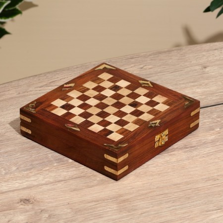 Folding chess, board 20x20 cm, shisham tree-1