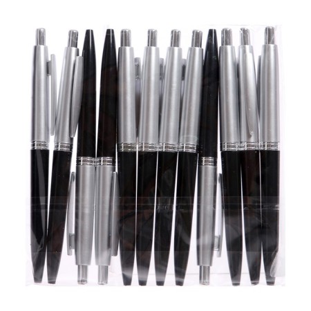 Automatic ballpoint handle "Logo. Prano" 0.5 mm, blue rod, black body + silver-3