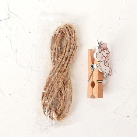 Decorative clothespins with a rope for the suspension "Unicorn"-2