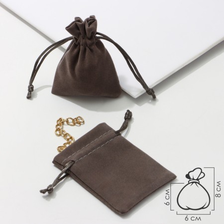 Velvet bag "Classics", 6 × 8, color gray color-1