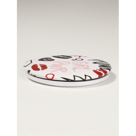 Mirror folding circle (2) C/took D7.5cm grl pwr white layer packet QF-3