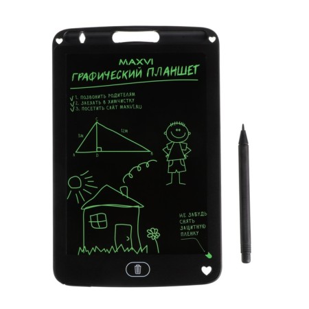 Graphic tablet for drawing and notes LCD Maxvi MGT-01, 8.5 ”, angle 160 °, CR2016, black-2