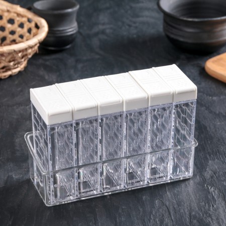 Set for spices "Compact", 16 × 11 × 7 cm, white color
