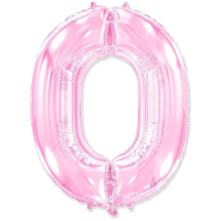 Foil ball 40 “number 0”, pink, pink