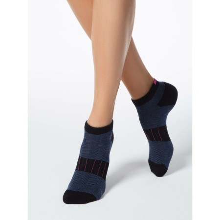Nosks short women's cotton Conte Elegant Active, size 23, dark blue color