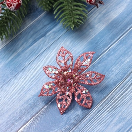 Christmas tree decoration "Brilliant flowers" (set 6 pcs) 6x6 cm, mix-1