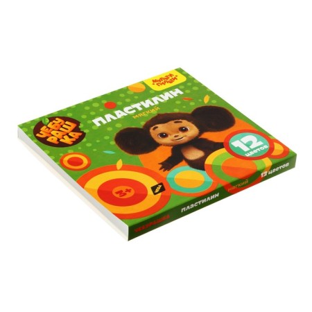 Plasticine multi-bullets "Cheburashka", 12 colors, 144g, with a stack, cardboard-1