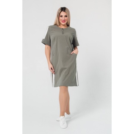 Female dress, size 66, green color-1