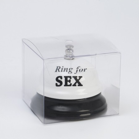 Table Bell "Ring for a Sex", 7.5 x 7.5 x 6 cm, white-3