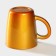 Glass mug, 340 ml, color orange metallic