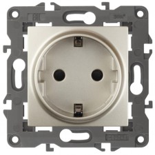 2p+E Schuko, 16A-250V, IP20, ELEGANCE era, champagne