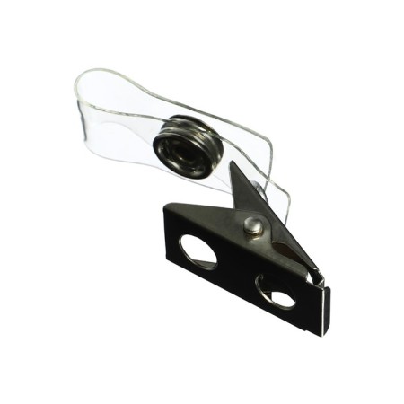 Metal clothing for badge, with a plastic loop, on the button-2