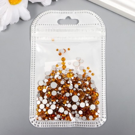 Decor for creativity Glass "Rhubates truncated cone. Caramel" d = 1.5-6.5 mm set 1000 pcs-2