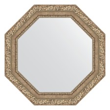 Mirror in the baguette frame, vignette antique silver 85 mm, 65.4x65.4 cm