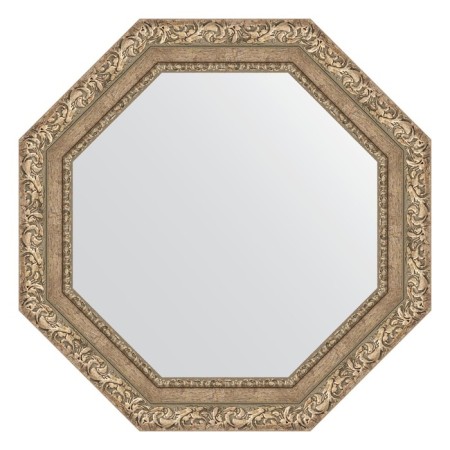 Mirror in the baguette frame, vignette antique silver 85 mm, 65.4x65.4 cm