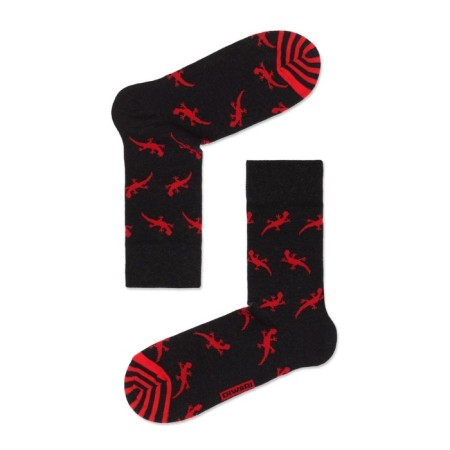 Men's cotton socks diwari happy "lizards", size 25, color black-3