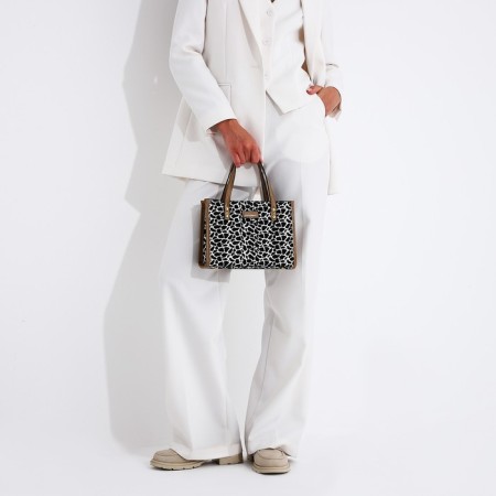 Bag Female Tout with zipper, white/black color-7