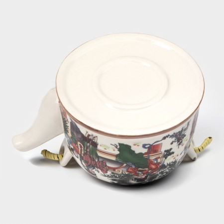 Keramic teapot with a metallic sieve "Conversation", 600 ml-4
