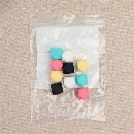 A set of beads for macrame "hexagon", d = 17 mm, silicone, 10 pcs-2