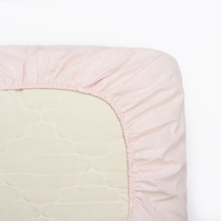 Elevnese sheet Ethel 160*200*25 cm, central pink, 100% cotton, stump, 125 g/m2-1