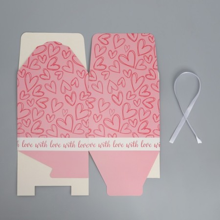 Gift folding box, packaging, “hearts”, 18 x 18 x 18 cm-7