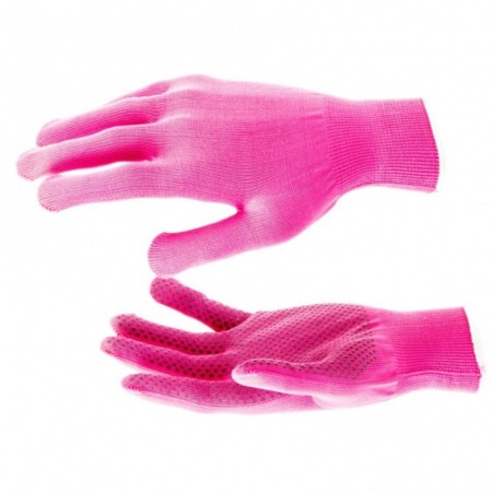 Gloves of nylon garden, knitting class 13, with PVC points, size 9, fuchsia-5