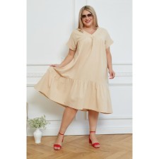 Female dress, size 64, beige color