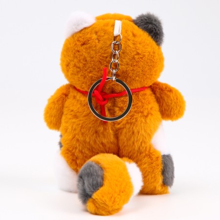 Soft toy "cat" on a key fob, 14 cm, brown color-2