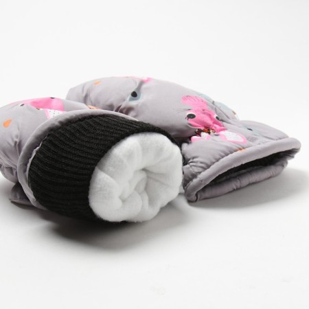 Baby mittens, gray color, size 15 (7-8 years)-2