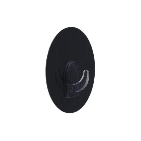 Axentia adhesive round hook self -adhesive made of black plastic, Ø 8 cm, thickness 2 cm-1