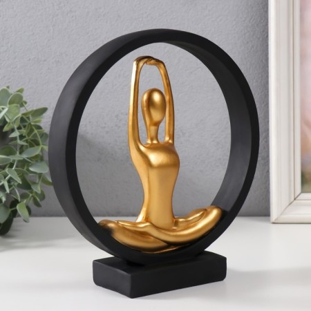 Souvenir Polystone "Greeting the Sun" Black with gold 19.2x5.9x21.5 cm-1