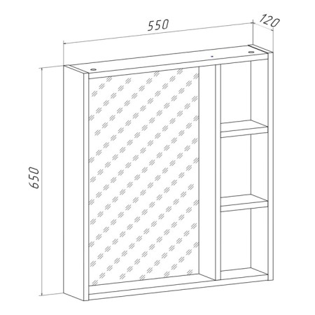Bathroom mirror "Eco 55" 12 x 55 x 65 cm-3
