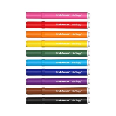 Erichkrause ArtBerry Creativity, Fabric Fabric Fabric 10 colors + 3 stencils, line 1.0-7.0 mm-2