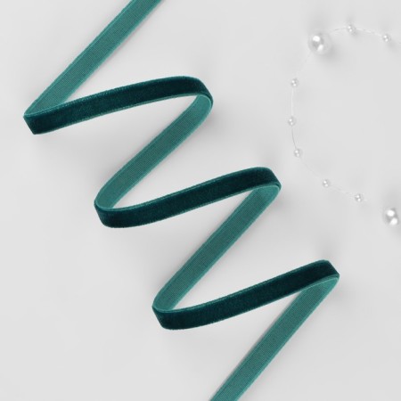 Velvet tape, 6 mm, 18 ± 1 m, emerald color No. 34-1