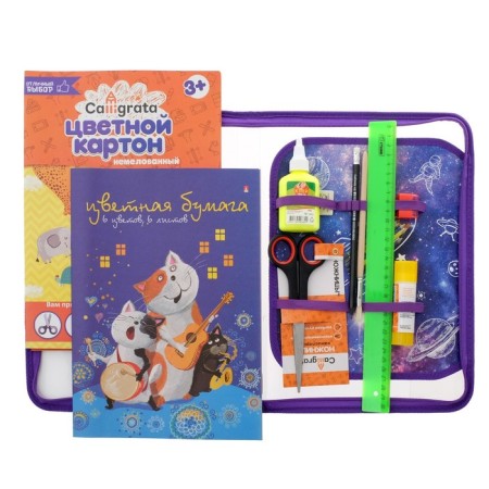 Labor folder A4, 325 x 230 x 25 mm, lightning around, folding bar, plastic, PTR-1 "rocket", with a filling of 10 items-1