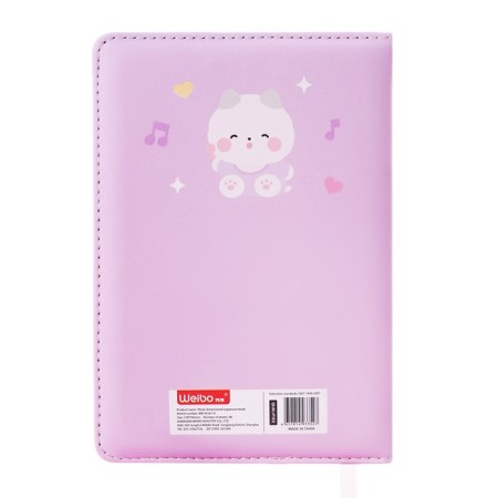 Note book B6, Devente Kitty, 192 sheets, hard cover, artificial leather with foam rubber, 70g/m2, mix-13