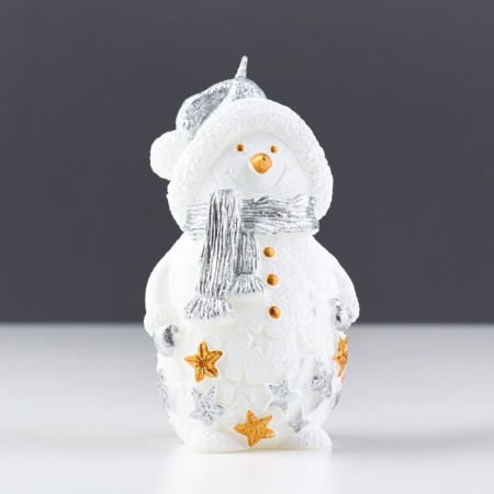 Decorative candle "Snowman", 6 × 5.5 × 11 cm, white-1