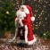Santa Claus "in a striped fur coat, flashlight and gifts" 47 cm, white-red