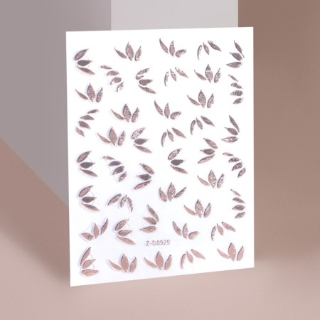 Nail stickers "petals", golden/pink color