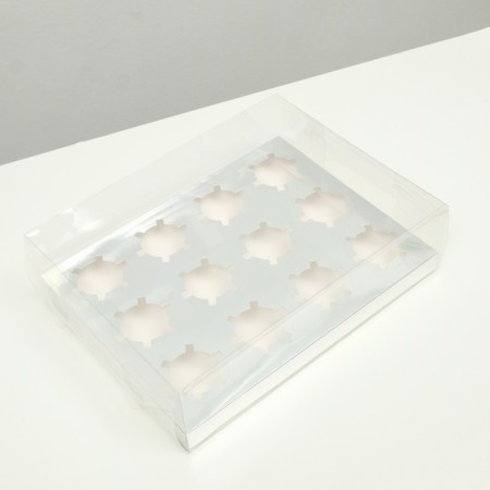 Box for 12 cupcakes, silver, 34.7 × 26.3 × 10 cm-1