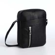 Male bag with lightning, black color