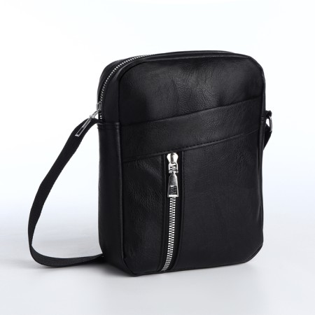 Male bag with lightning, black color