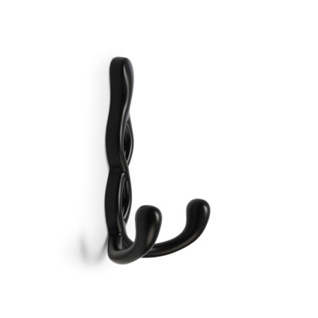 Furniture hook Cappio pigtail, two -rod, black color