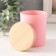 Bank for candles glass with a lid "Pink matte" 220 ml 7x7x8.4 cm