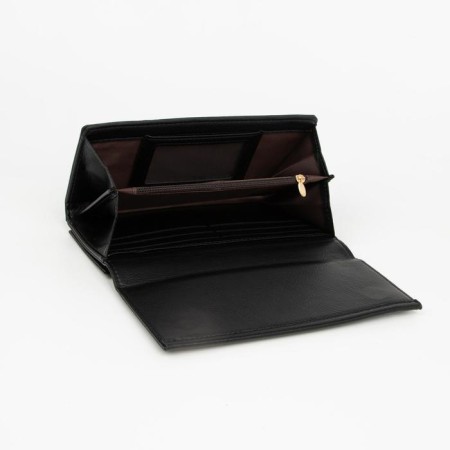 Women's wallet on magnets, black color-2